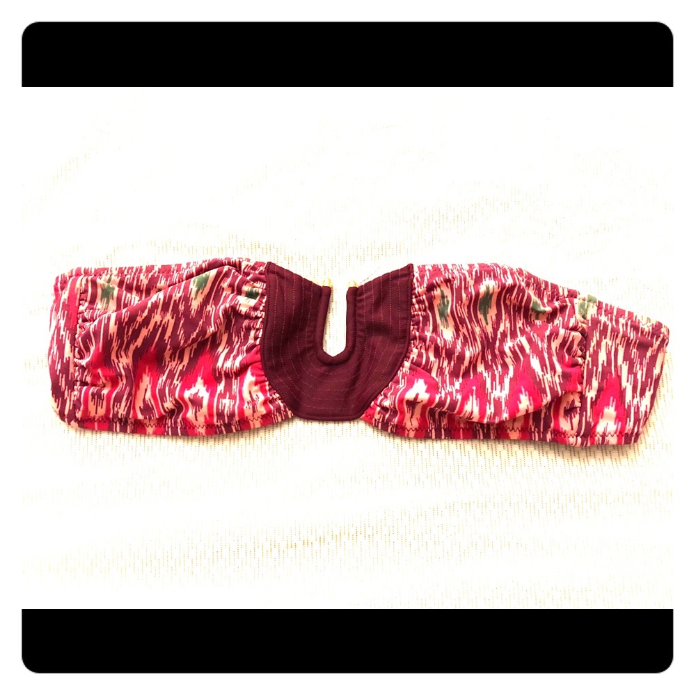 Red carter bandeau swim top